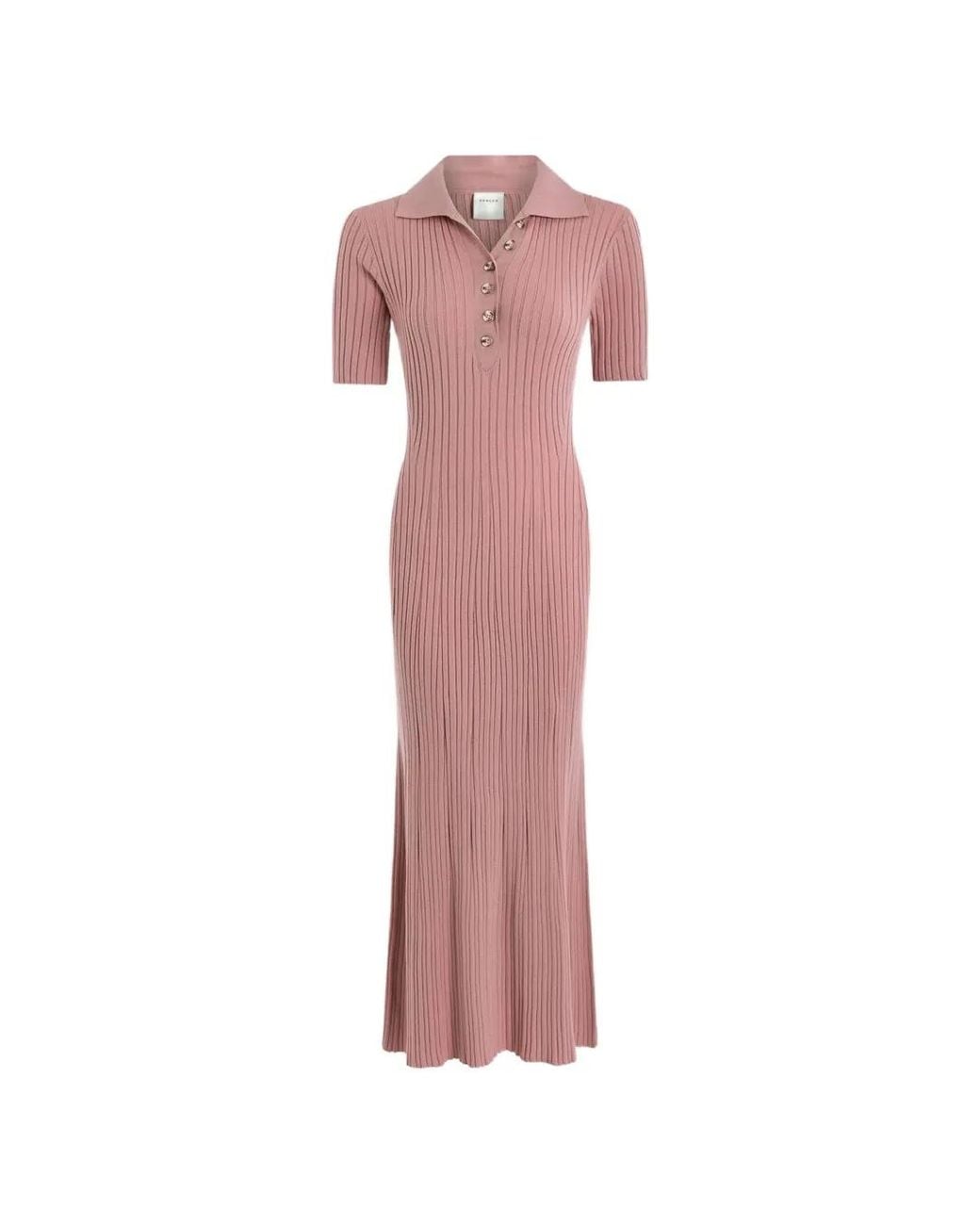 Varley Pink Joey Ribbed-Knit Maxi Dress