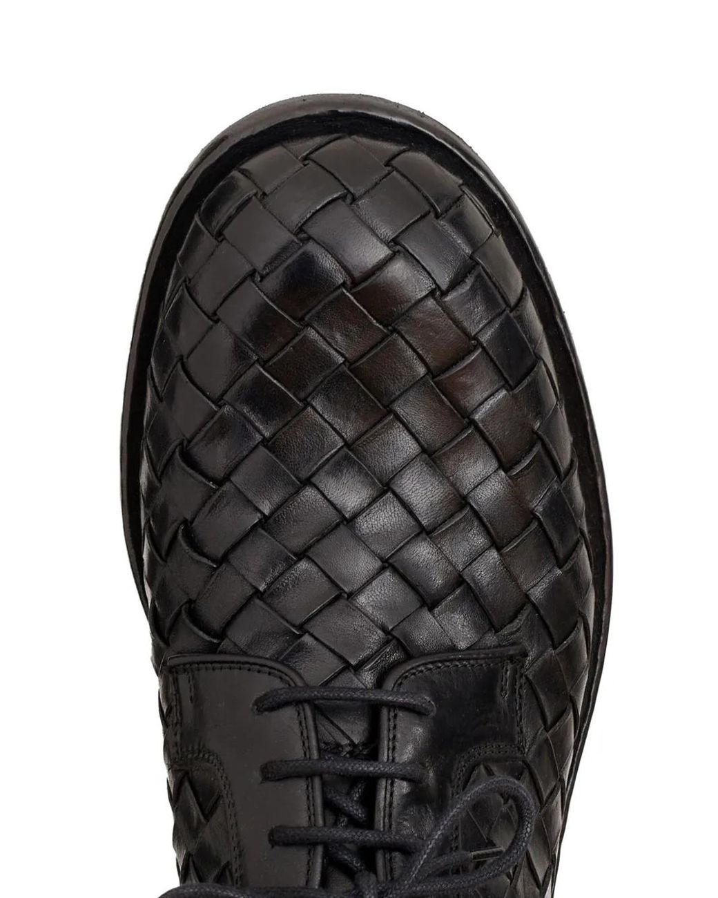 Officine Creative Black Rugged 007 Leather Derby Shoes for men