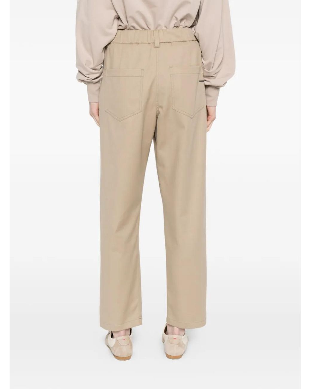Brunello Cucinelli Natural Elasticated-Waist Trousers