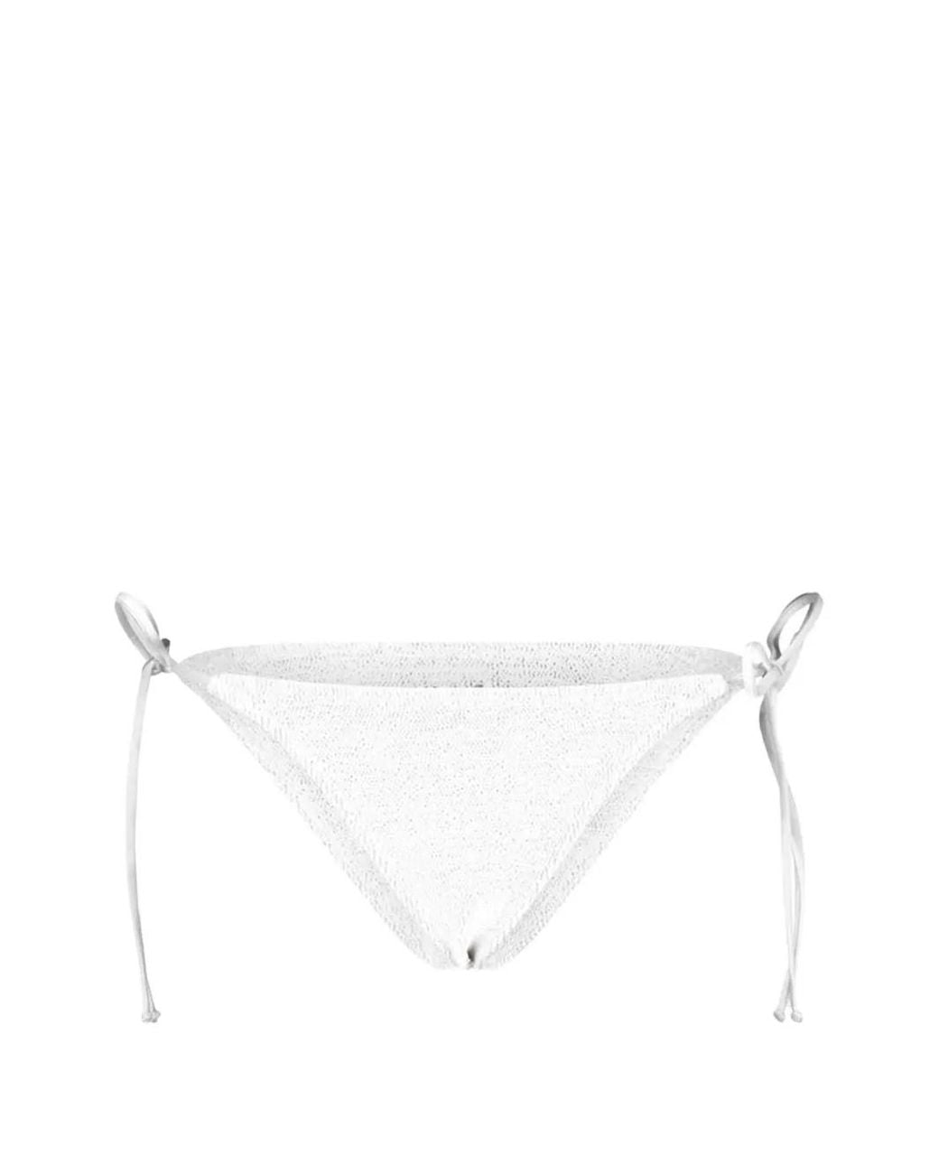 Mc2 Saint Barth White Side-Tie Bikini Bottoms