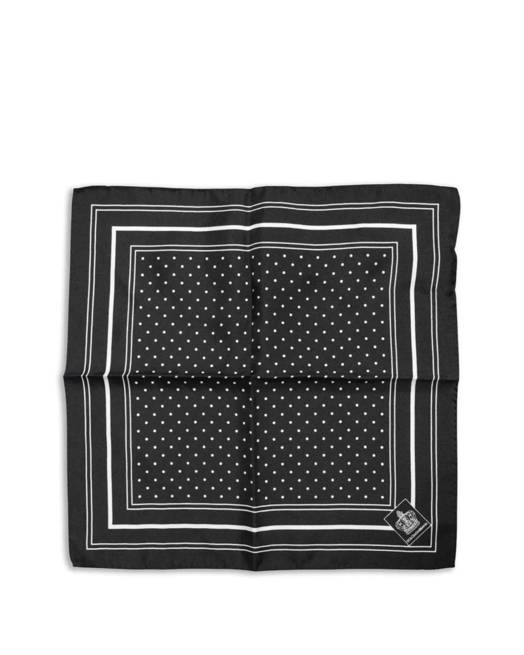 Dolce & Gabbana Black Polka-Dot Silk Pocket Square for men