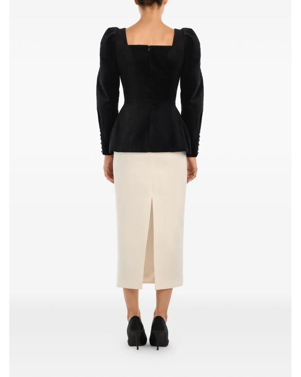 POST MERIDIEM Black Square-Neck Top