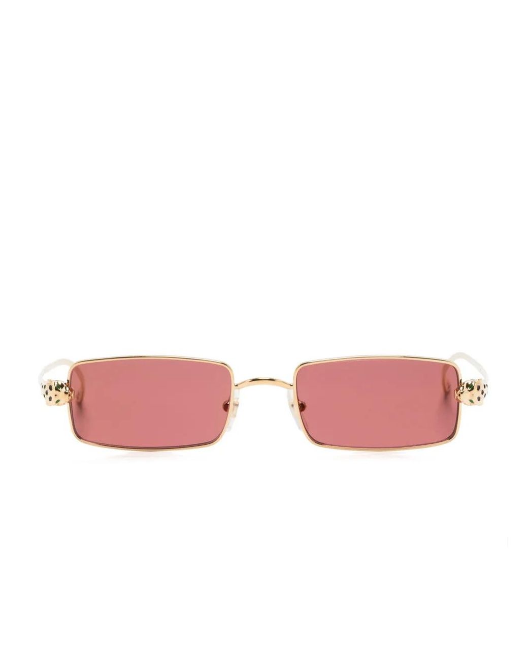 Cartier Pink Rectangle-Frame Sunglasses