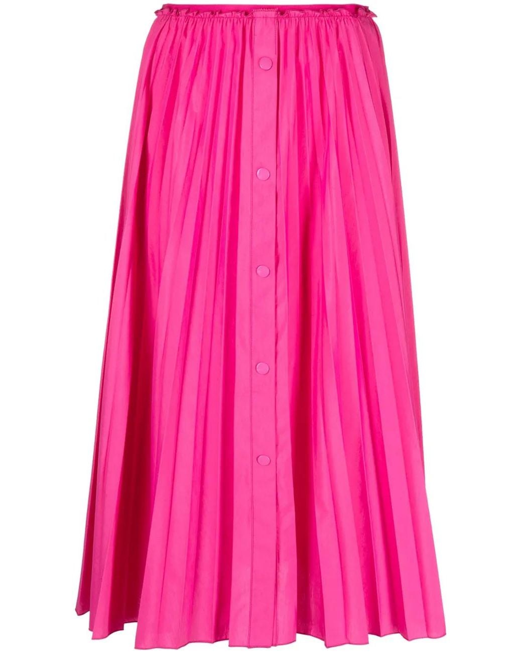 RED Valentino Pink Pleated Midi Skirt