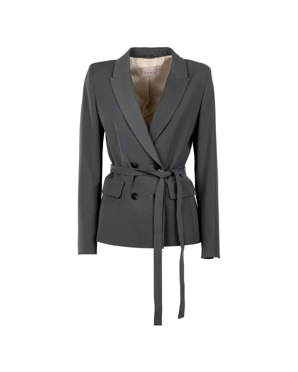 Emme Black Belted Double-Breasted Blazer