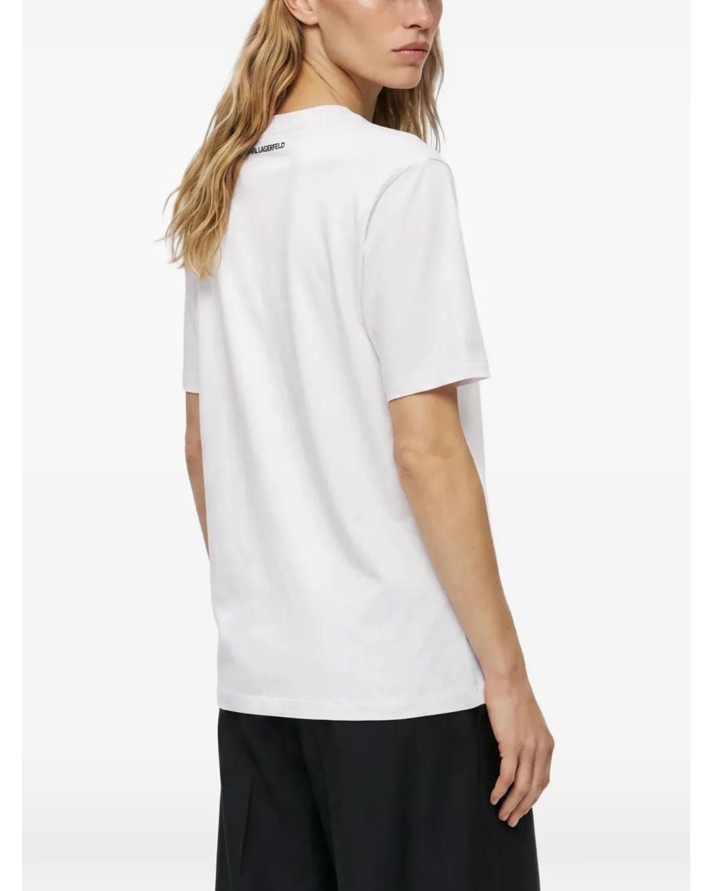 Karl Lagerfeld White Collegiate Logo T-Shirt