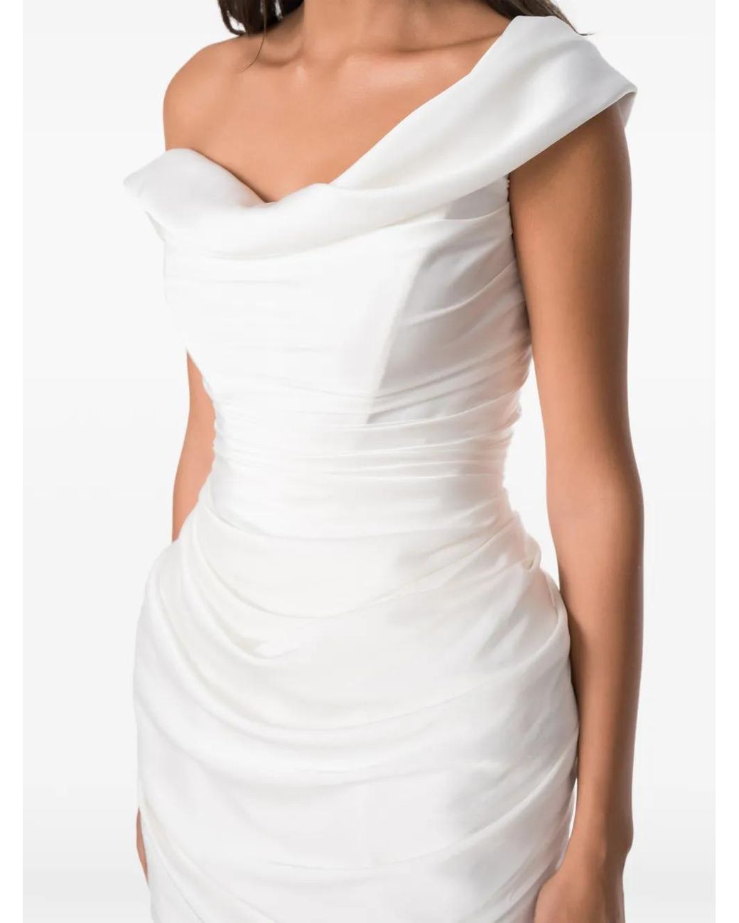 NORINA ST White Mia Draped Mini Dress