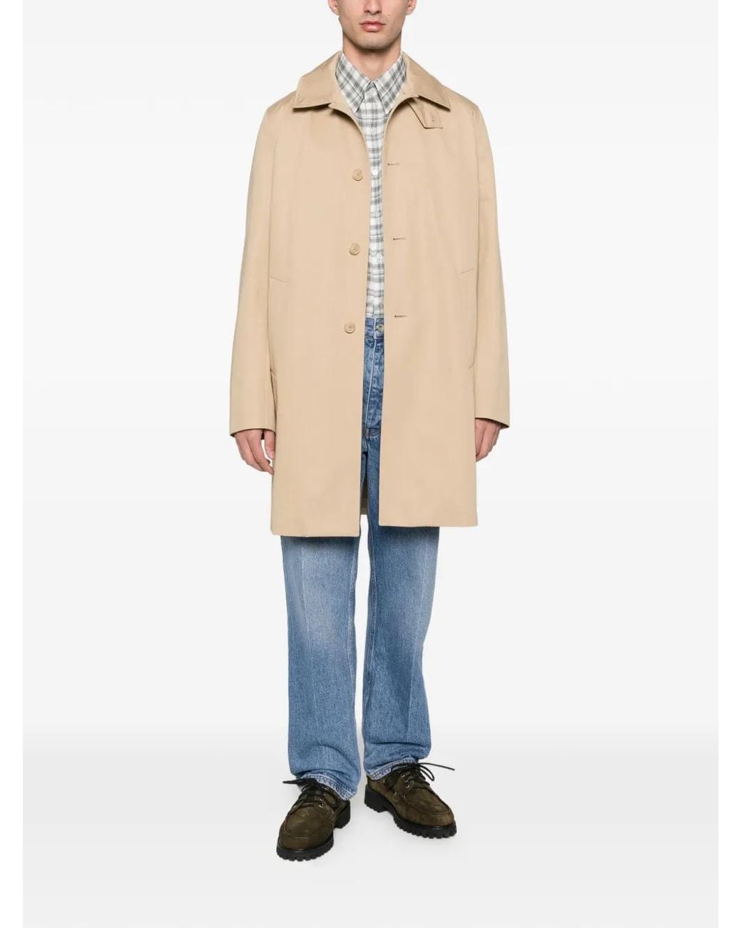 Fursac Natural Button Pocket Trench Coat for men