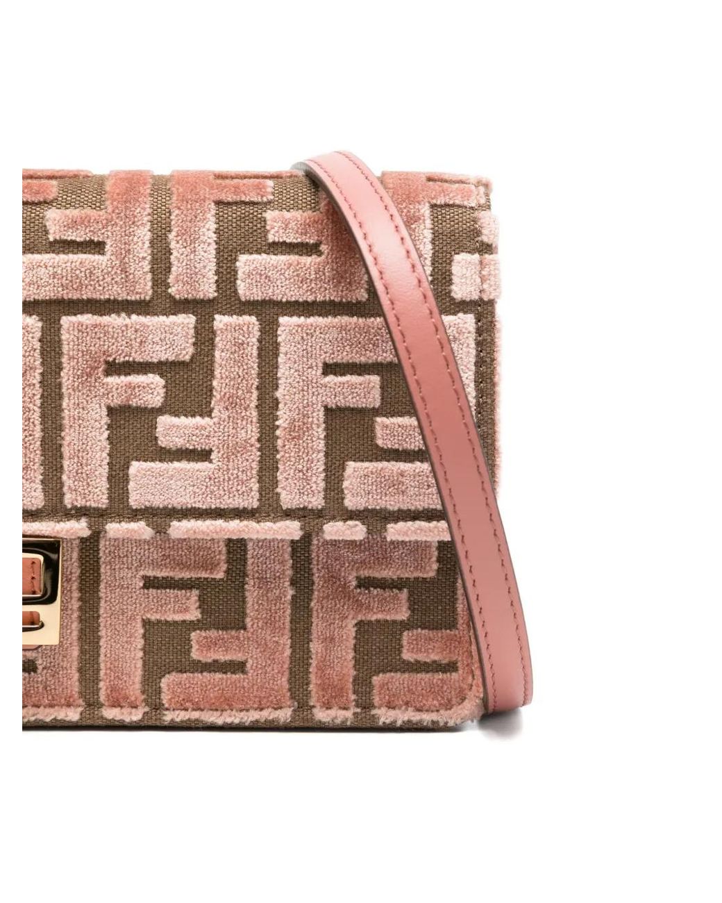 Fendi Pink Baguette Jacquard Clutch Bag