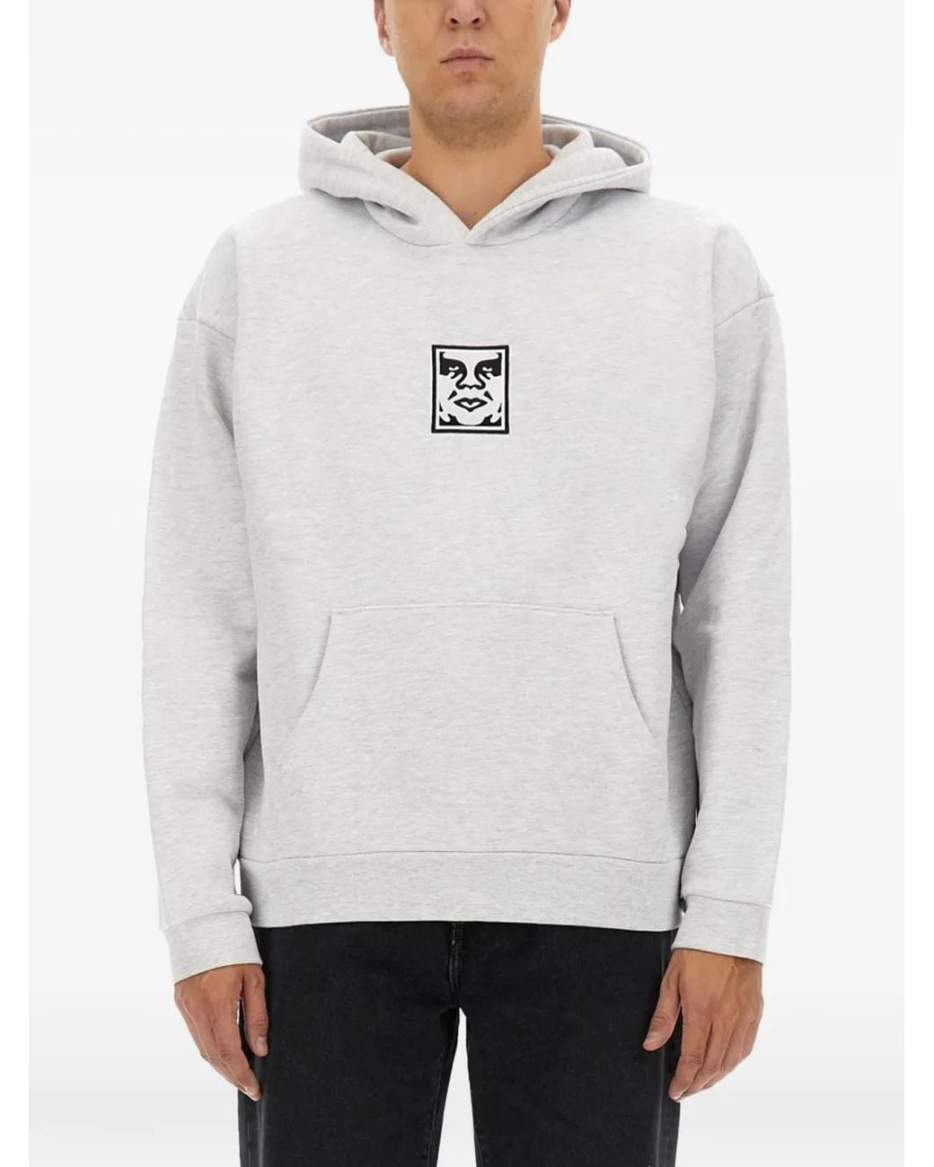 Obey Gray Icon Face Hoodie for men