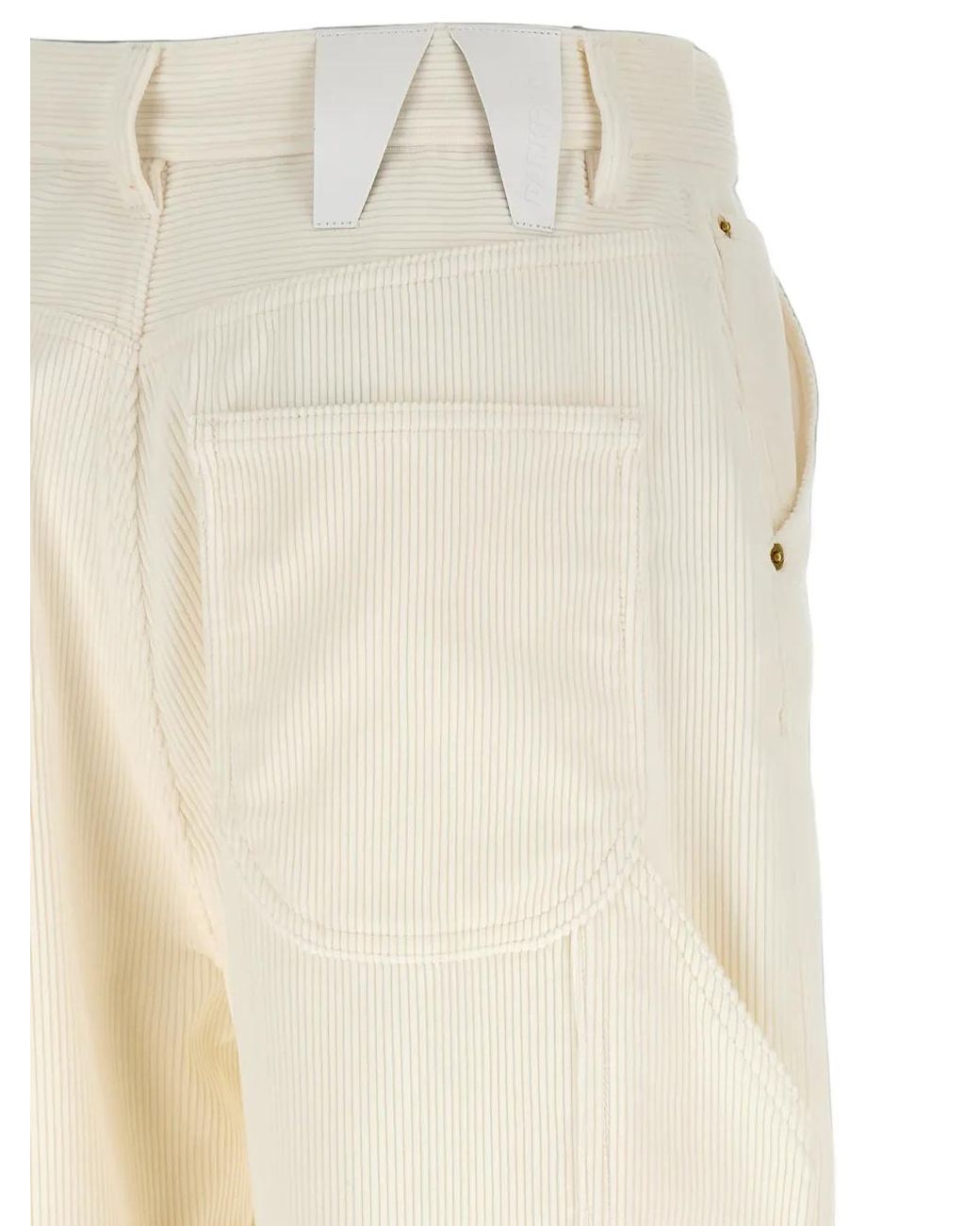 DARKPARK White Lisa Feather-Detail Corduroy Trousers