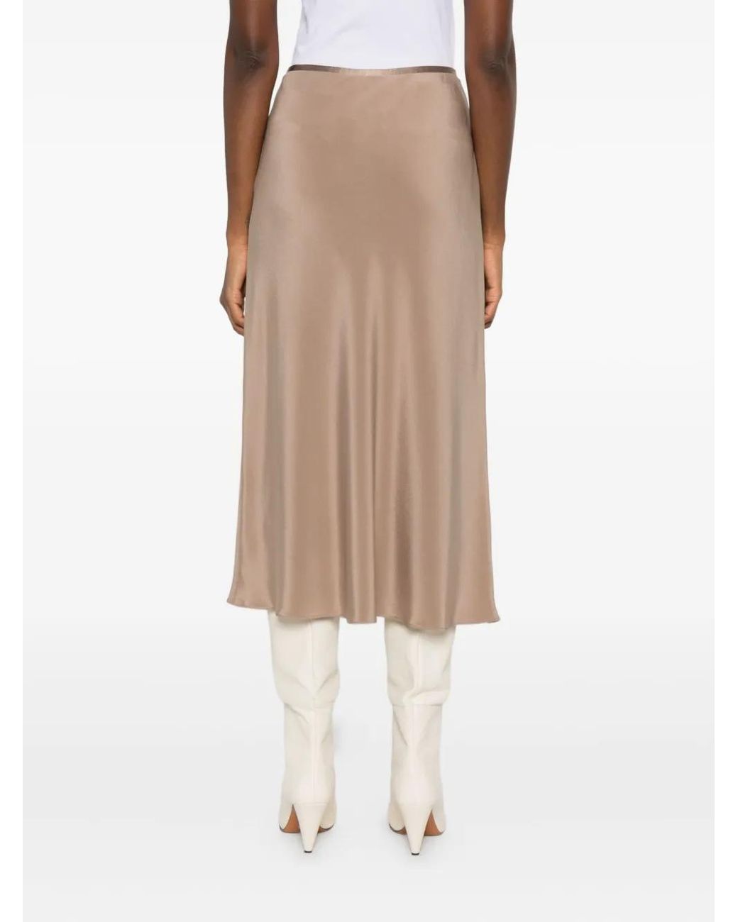 Max Mara Brown Bias-Cut Midi Skirt