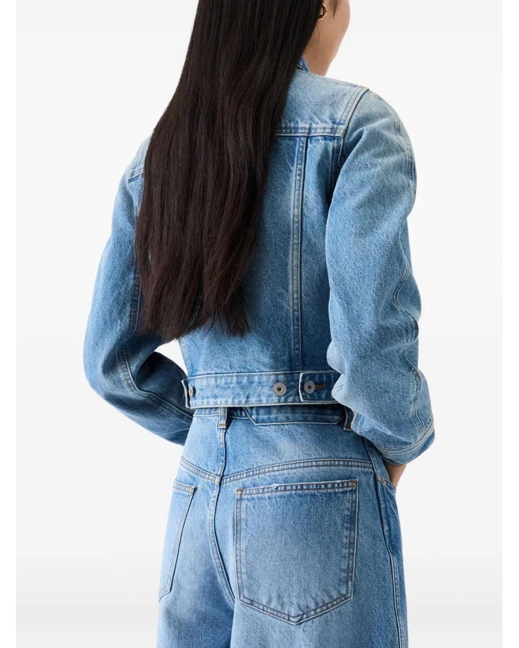 Jacquemus クロップド デニムジャケット ブルー | Lyst