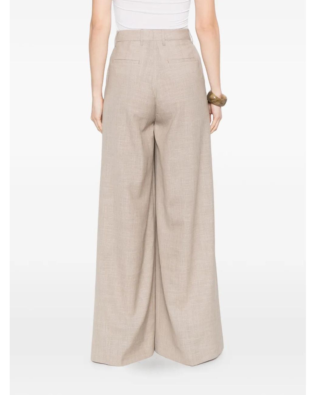 Berwich White Nina Pleated Trousers