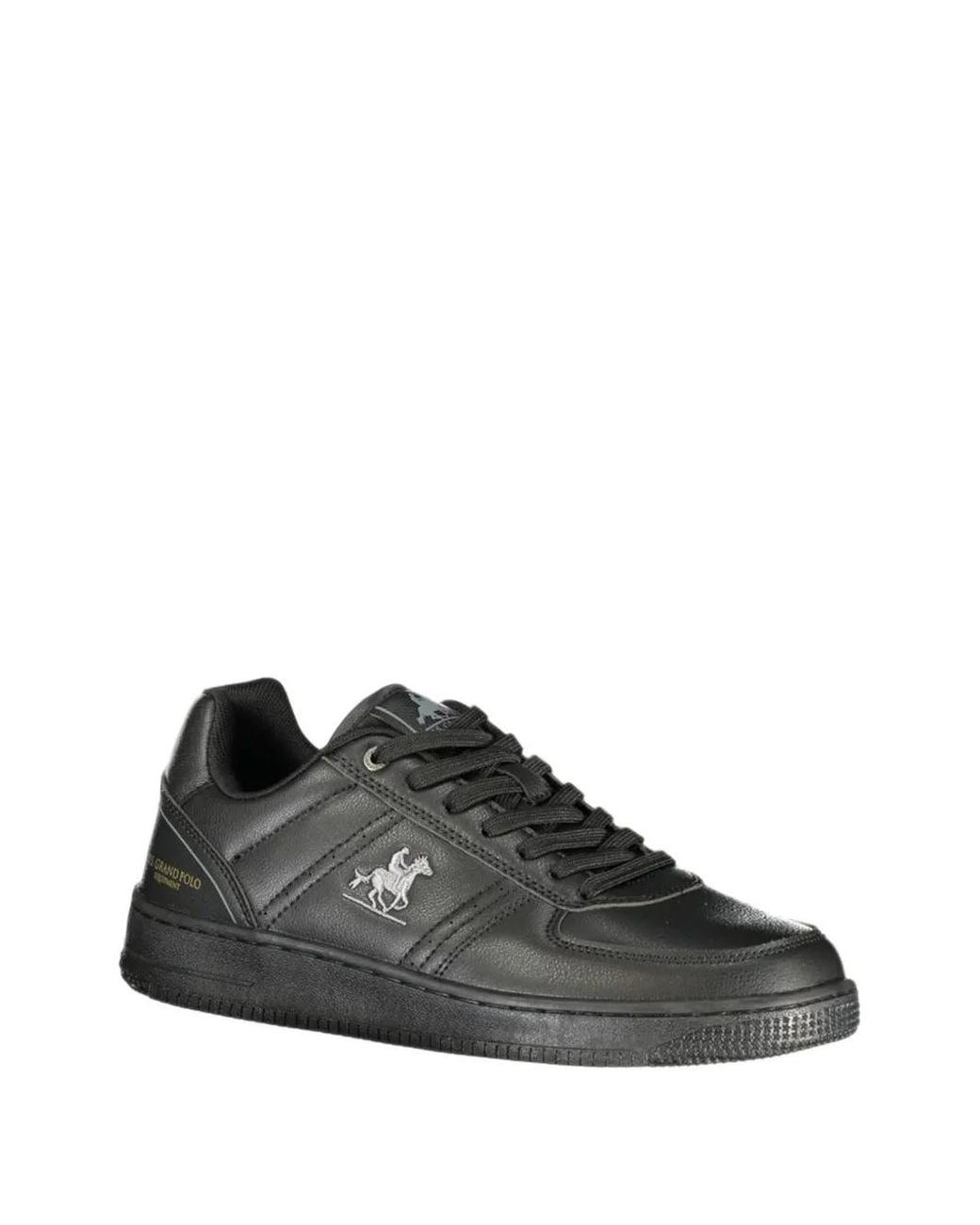 U.S. Grand Black Logo-Embroidered Sneakers for men