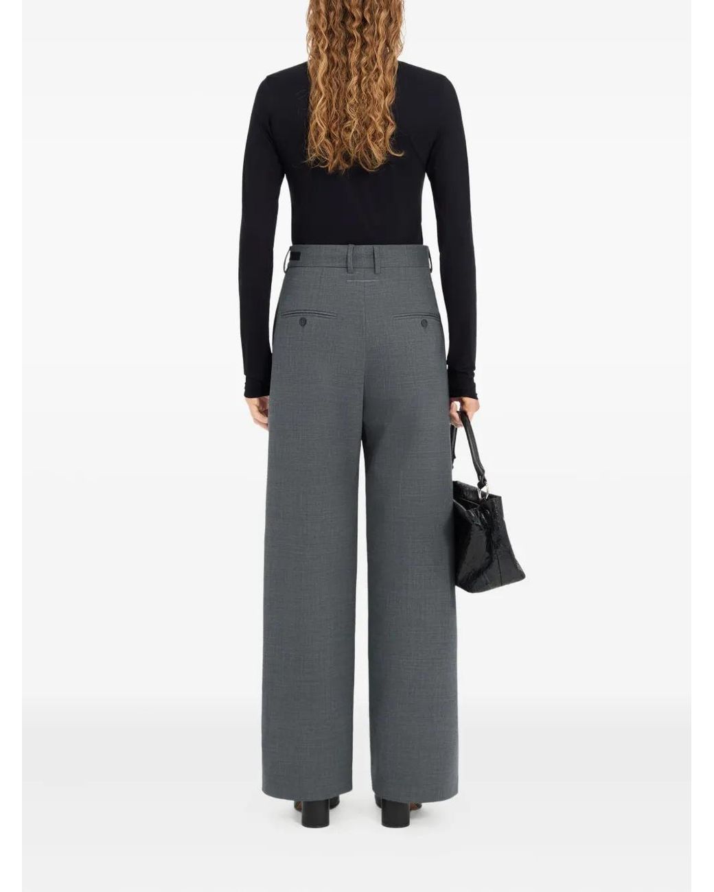 MM6 by Maison Margiela Gray Tie-Detail Tailored Trousers