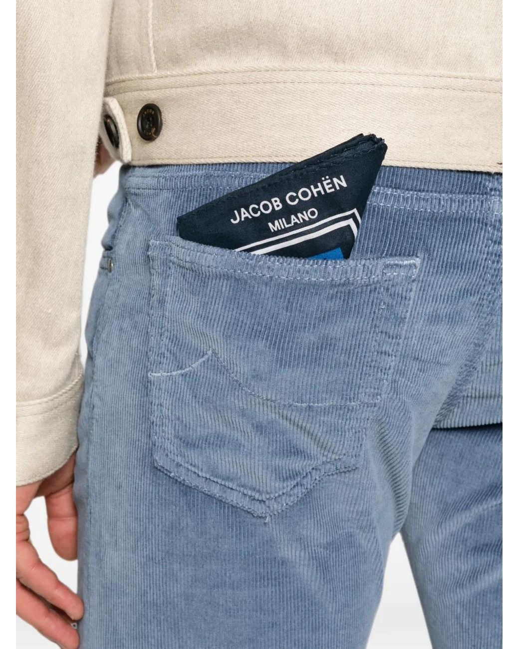 Jacob Cohen Blue Bard Slim-Fit Corduroy Trousers for men