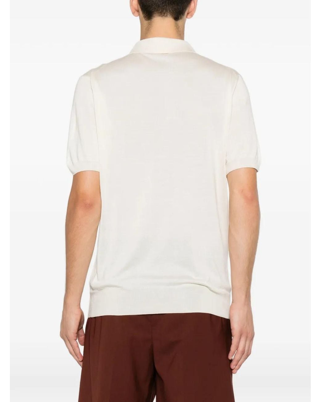 Panicale White Short-Sleeve Polo Shirt for men