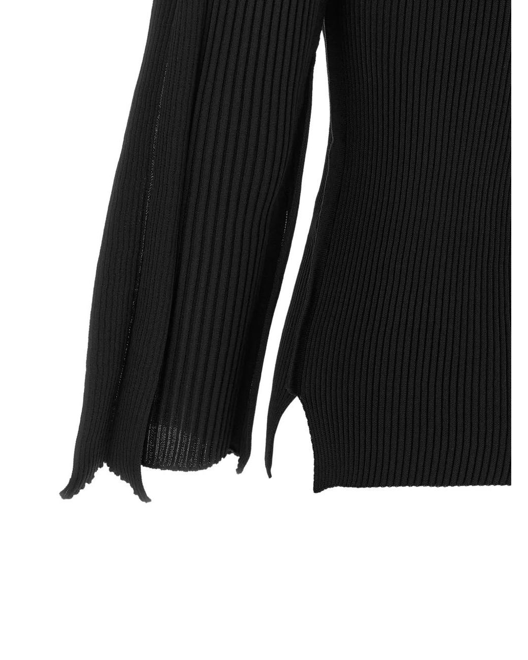Issey Miyake Black Prance Sculptural-Draped Sweater
