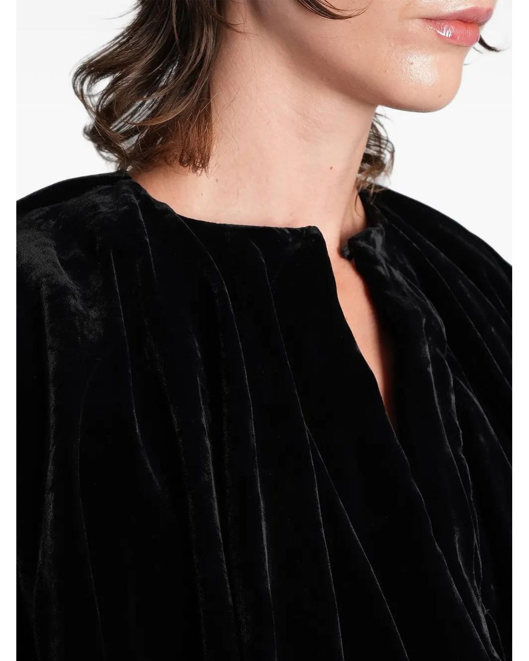 Rick Owens Black Ruched Velvet Dress