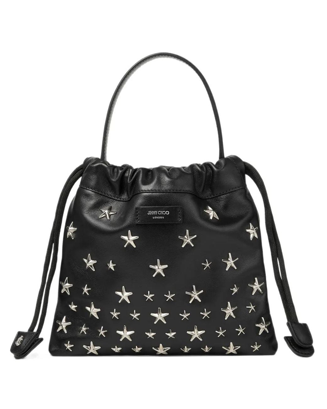 Jimmy Choo Black Star-Stud Drawstring Pouch