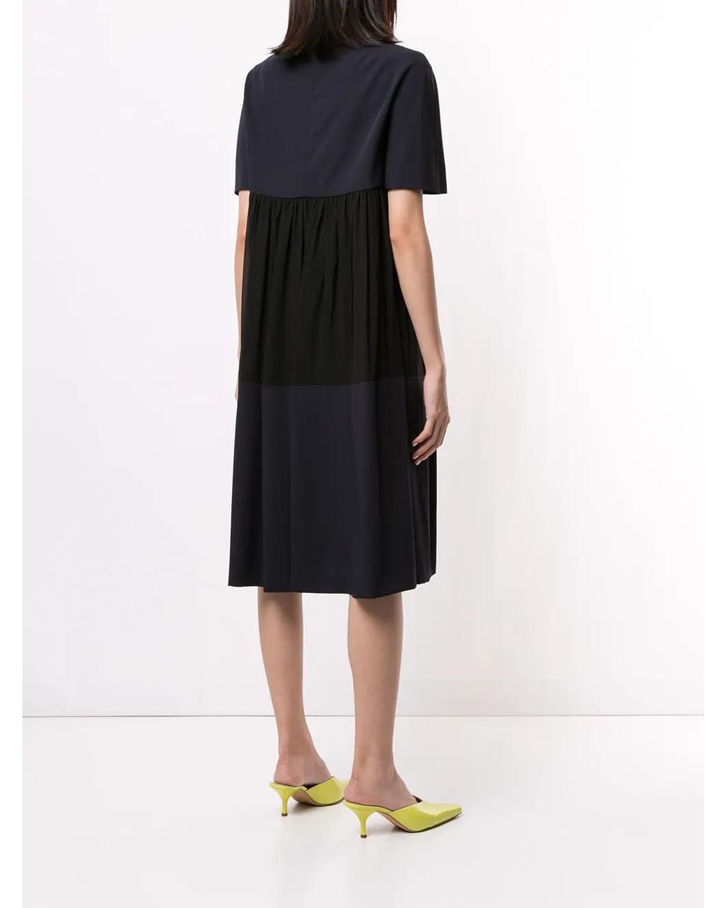 Delpozo Black Colour-Block Midi Dress