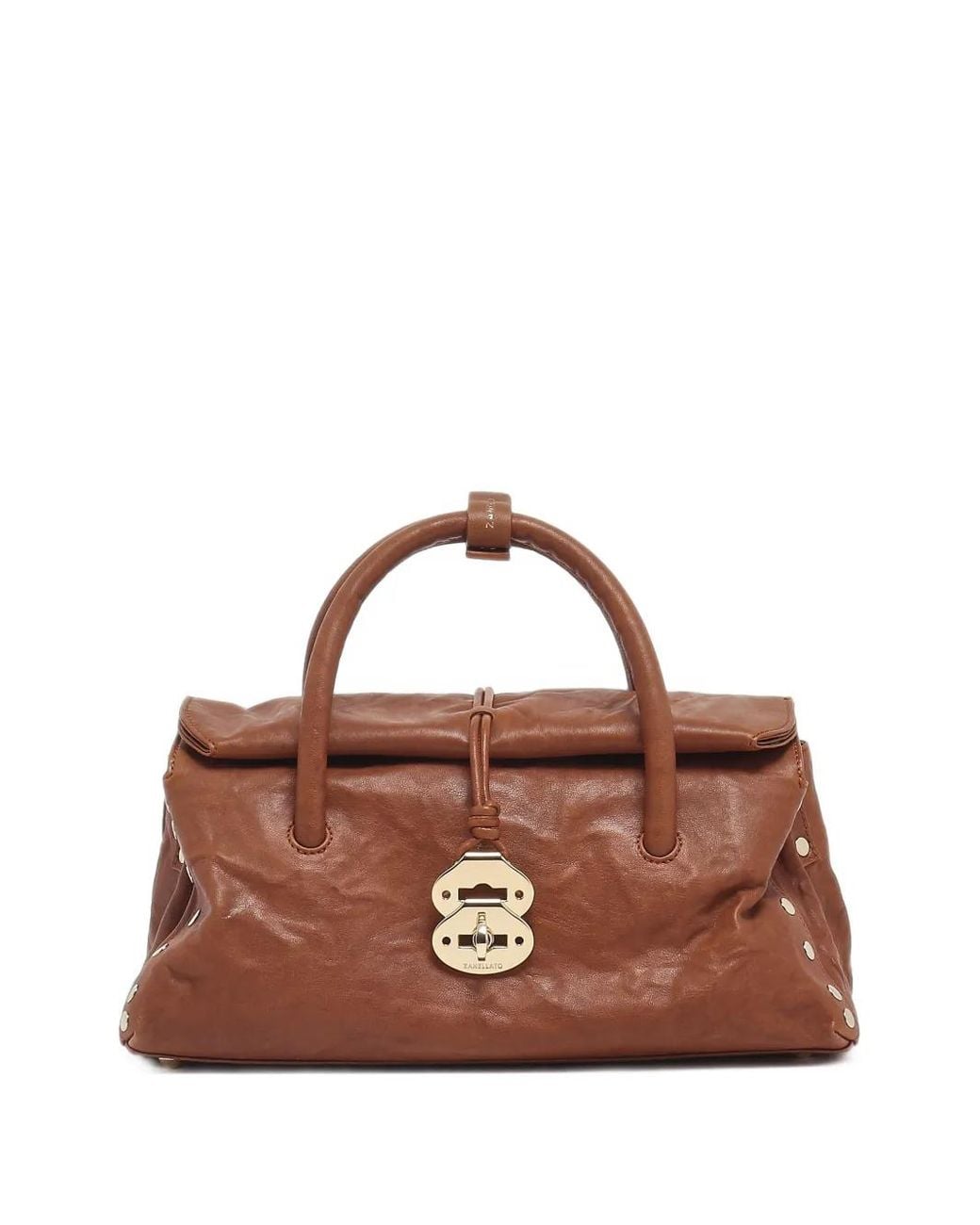 Zanellato Brown Sac À Main Postina À Détails De Clous