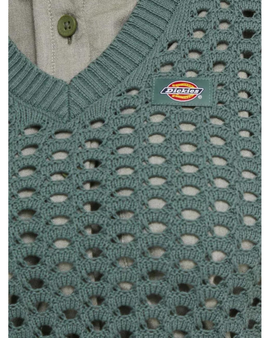 Dickies Green Ingalls V-Neck Openwork Vest