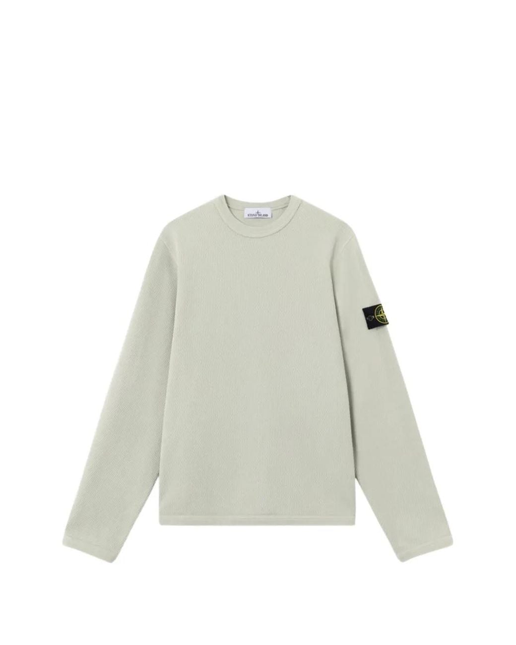 Stone Island White 6100011 Mesh Stitch Organic Cotton Fleece Sweatshirt for men