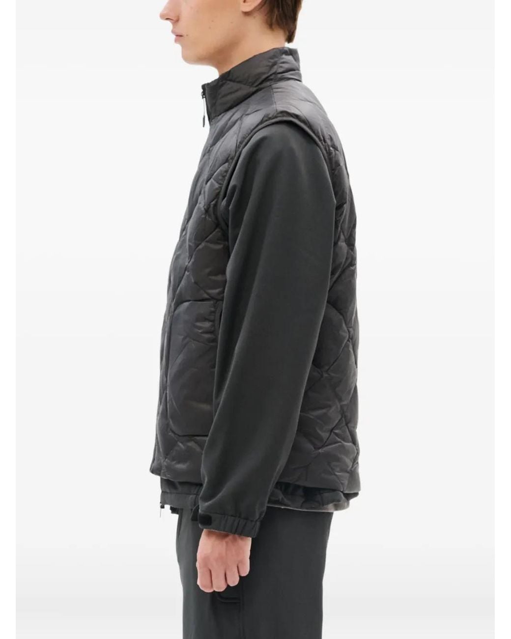 Hiking Patrol Black Quilted Diamond-Pattern Gilet for men