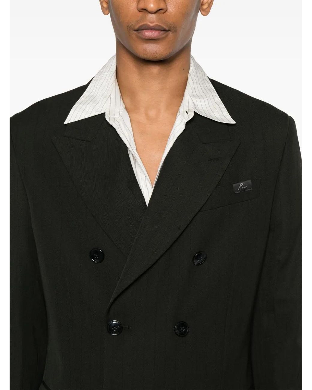 Martine Rose Black Double-Breasted Jacket