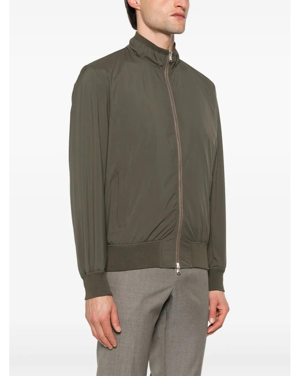 Barba Napoli Gray Fox Bomber Jacket for men