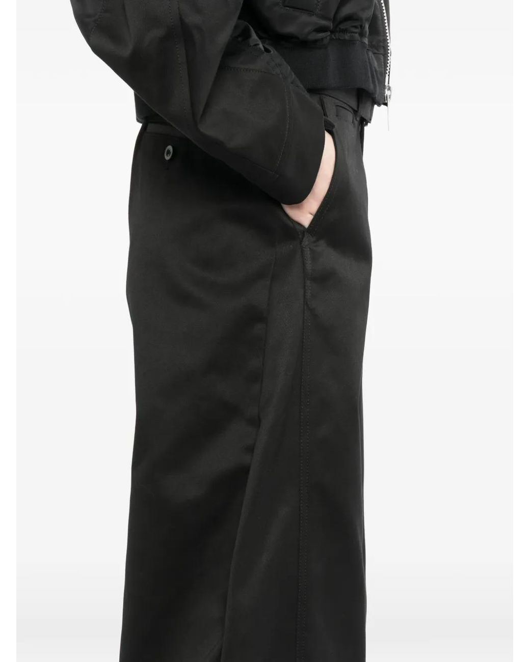 Sacai White Belted Cotton Trousers