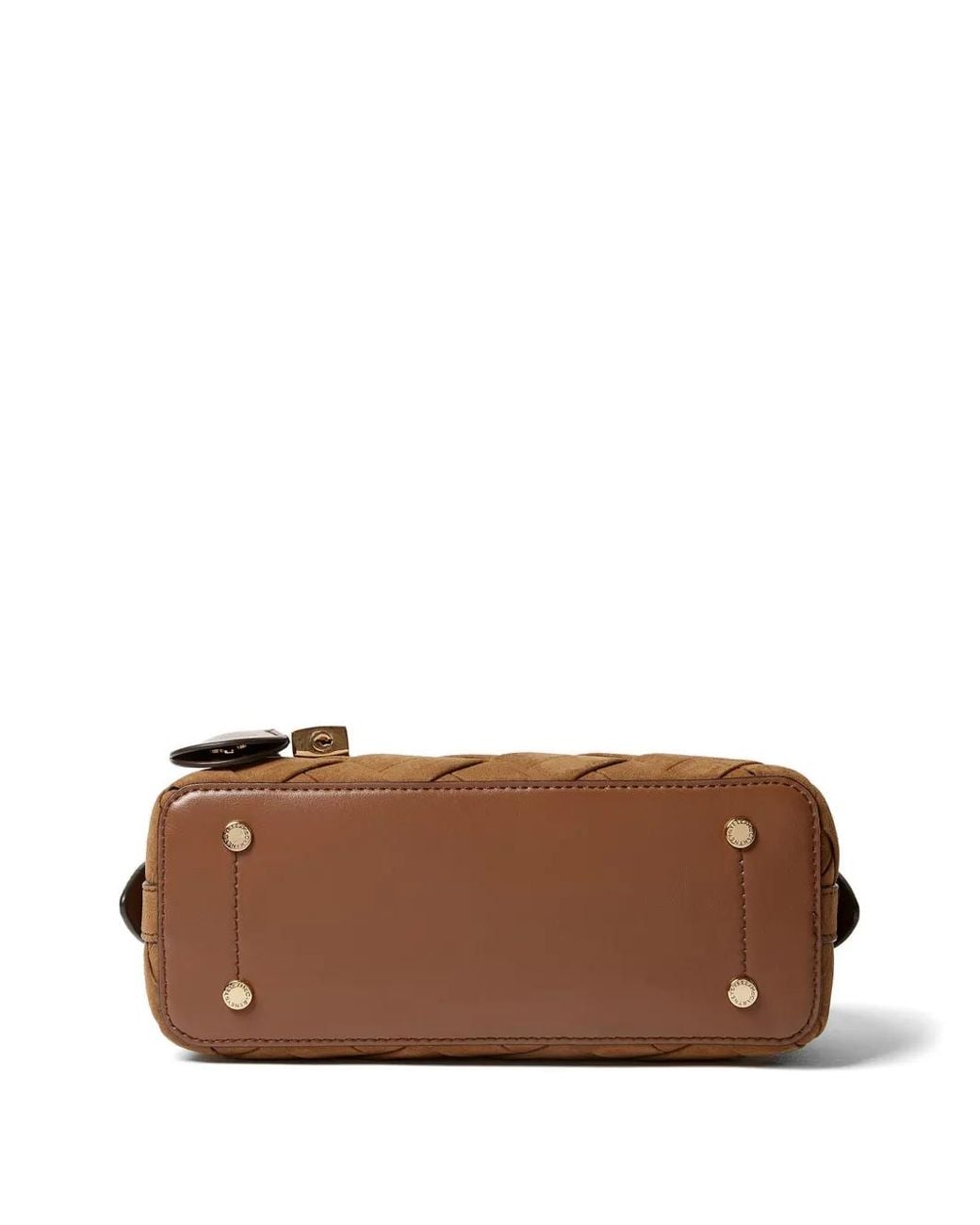 Stella McCartney Brown Woven Padlock Shoulder Bag