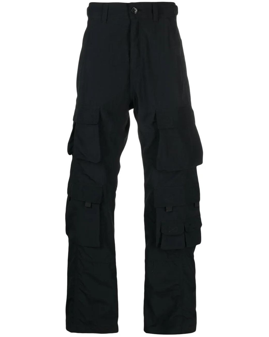 Martine Rose Blue Logo-Patch Cotton Cargo Trousers for men