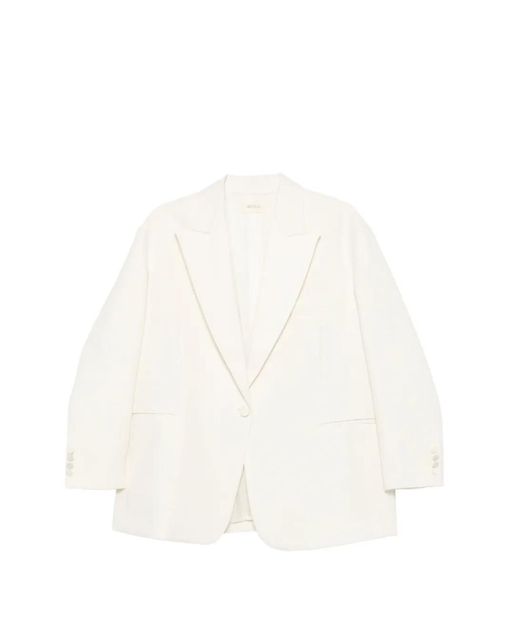 ViCOLO White Blazer À Revers Crantés