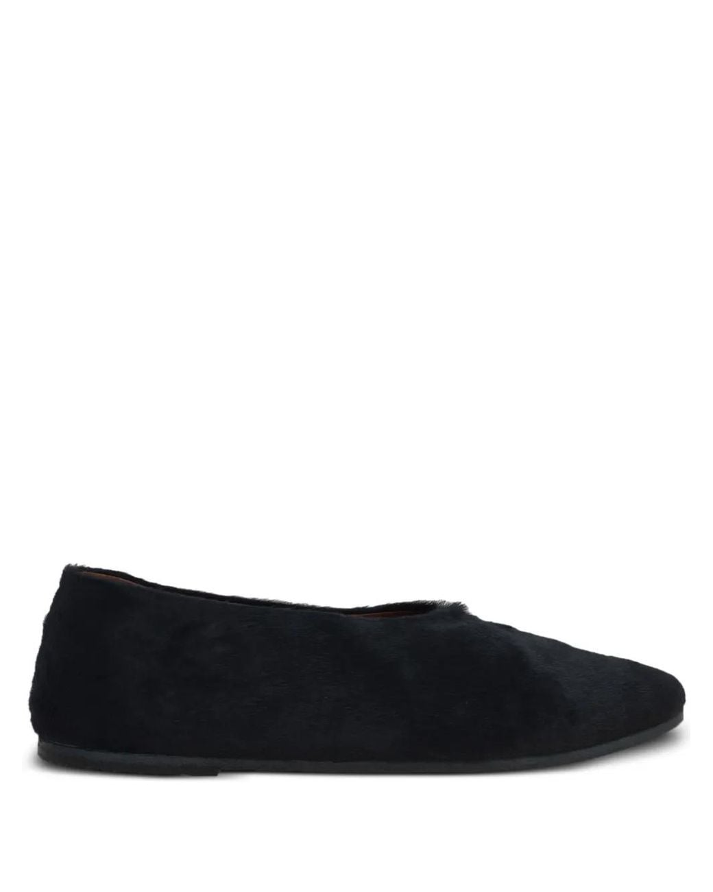 Marsèll Black Coltellaccio Almond-Toe Ballet Flats