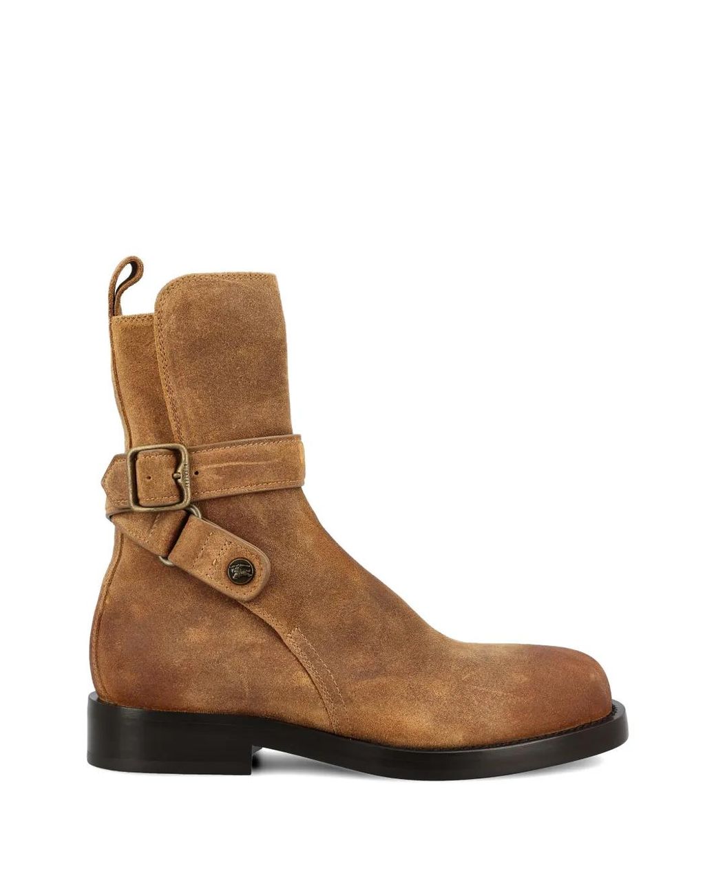 Burberry Brown Buckle Strap Boots
