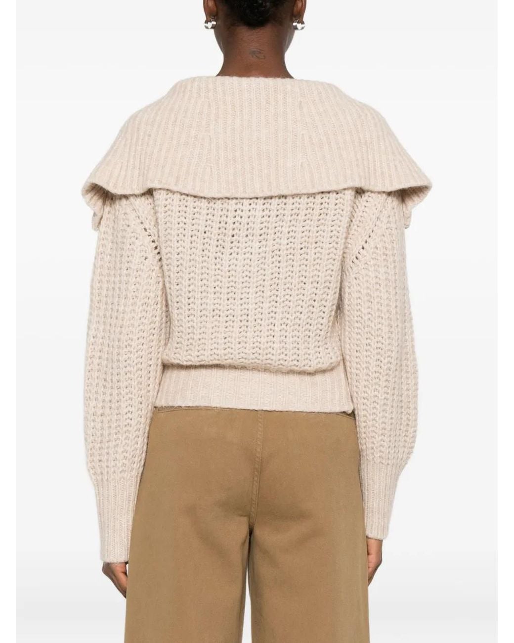 IRO Natural Cable-Knit Half-Zip Jumper