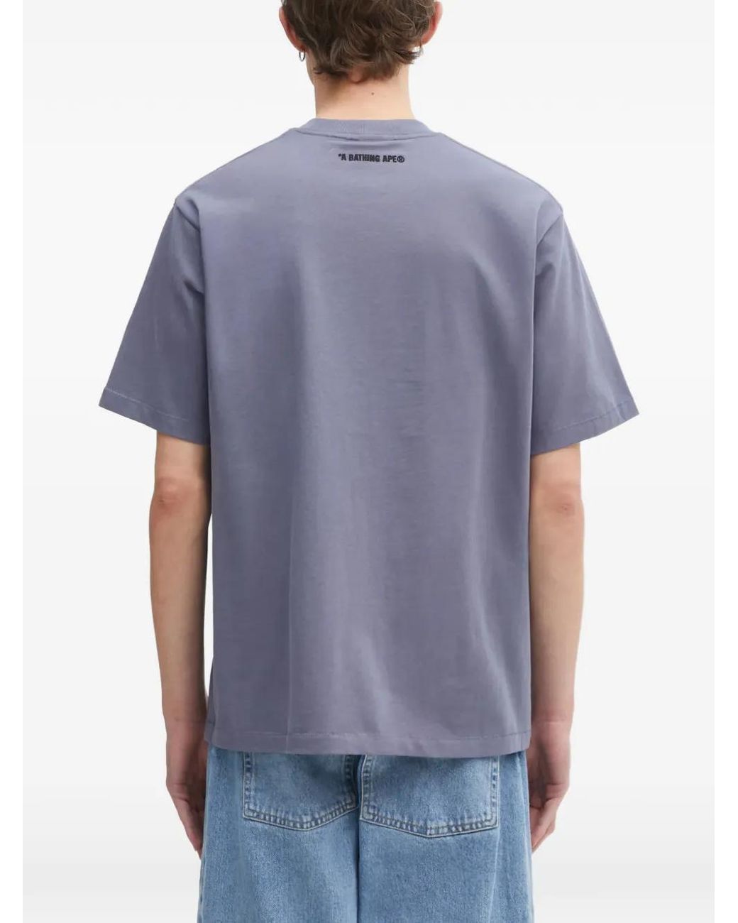 A Bathing Ape Blue Graphic-Print T-Shirt for men