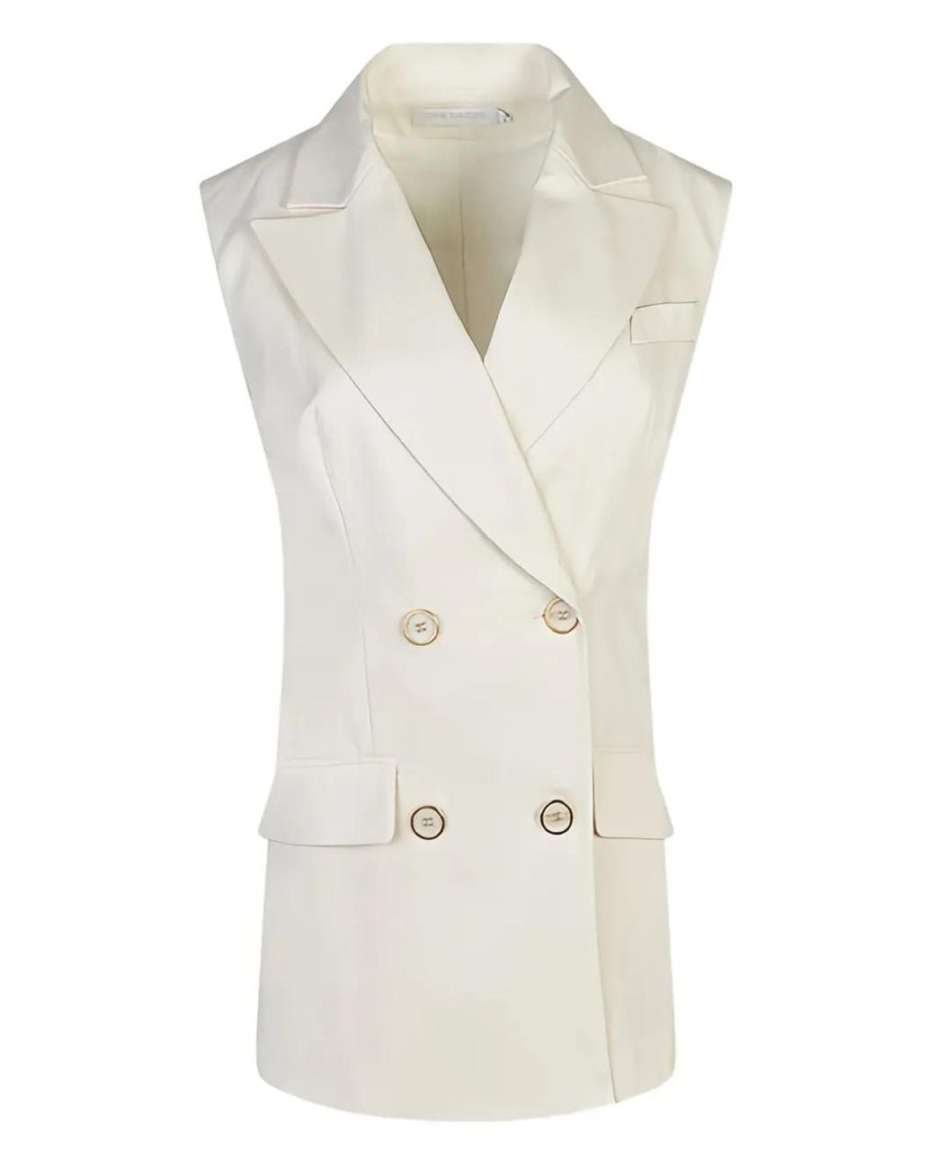 Anne Fontaine Orfevre Double-Breasted Gilet in White | Lyst