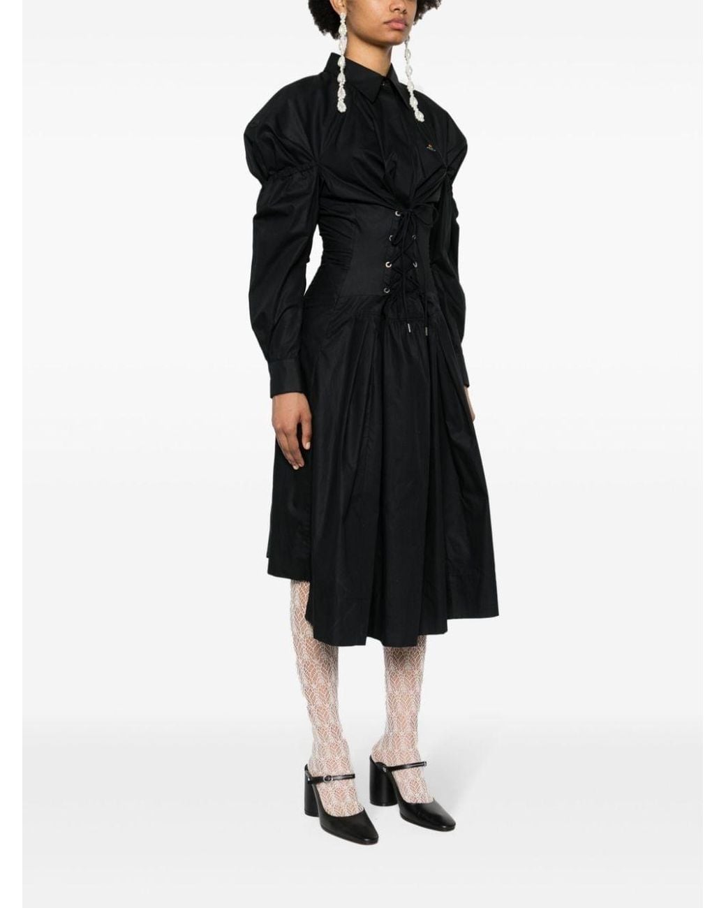 Vivienne Westwood Kate Corset Midi Dress in Black | Lyst