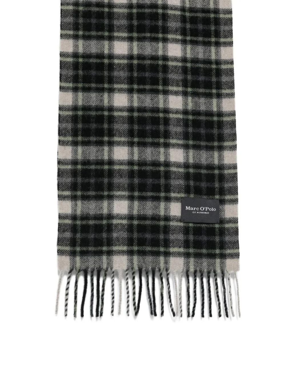 Marc O' Polo Check-Pattern Fringed-Edge Scarf in Black for Men | Lyst