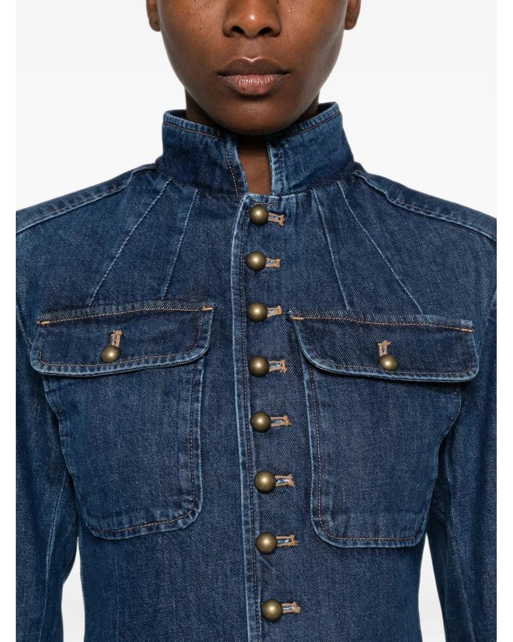 Polo Ralph Lauren Blue Veste En Jean À Boutonnière