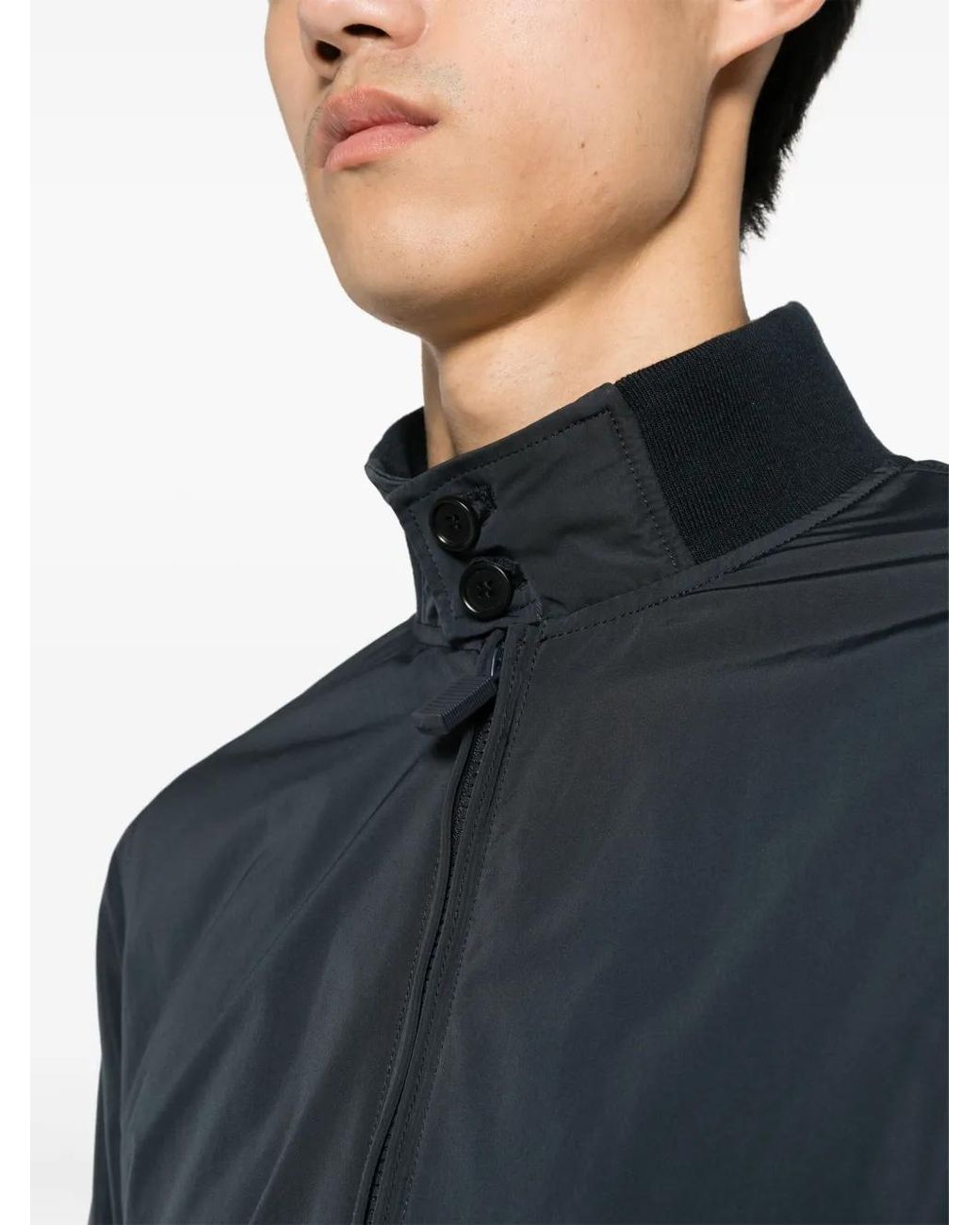 Aspesi Blue Zip-Up Bomber Jacket for men