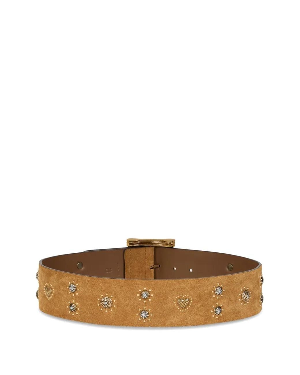 Etro Brown Suede Belt With Studs