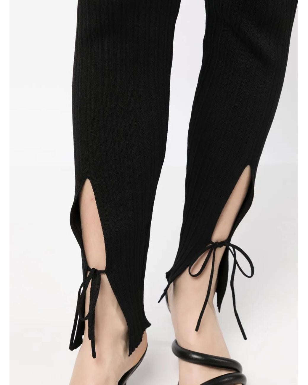 Tom Ford Black Pinstriped Lace-up Trousers