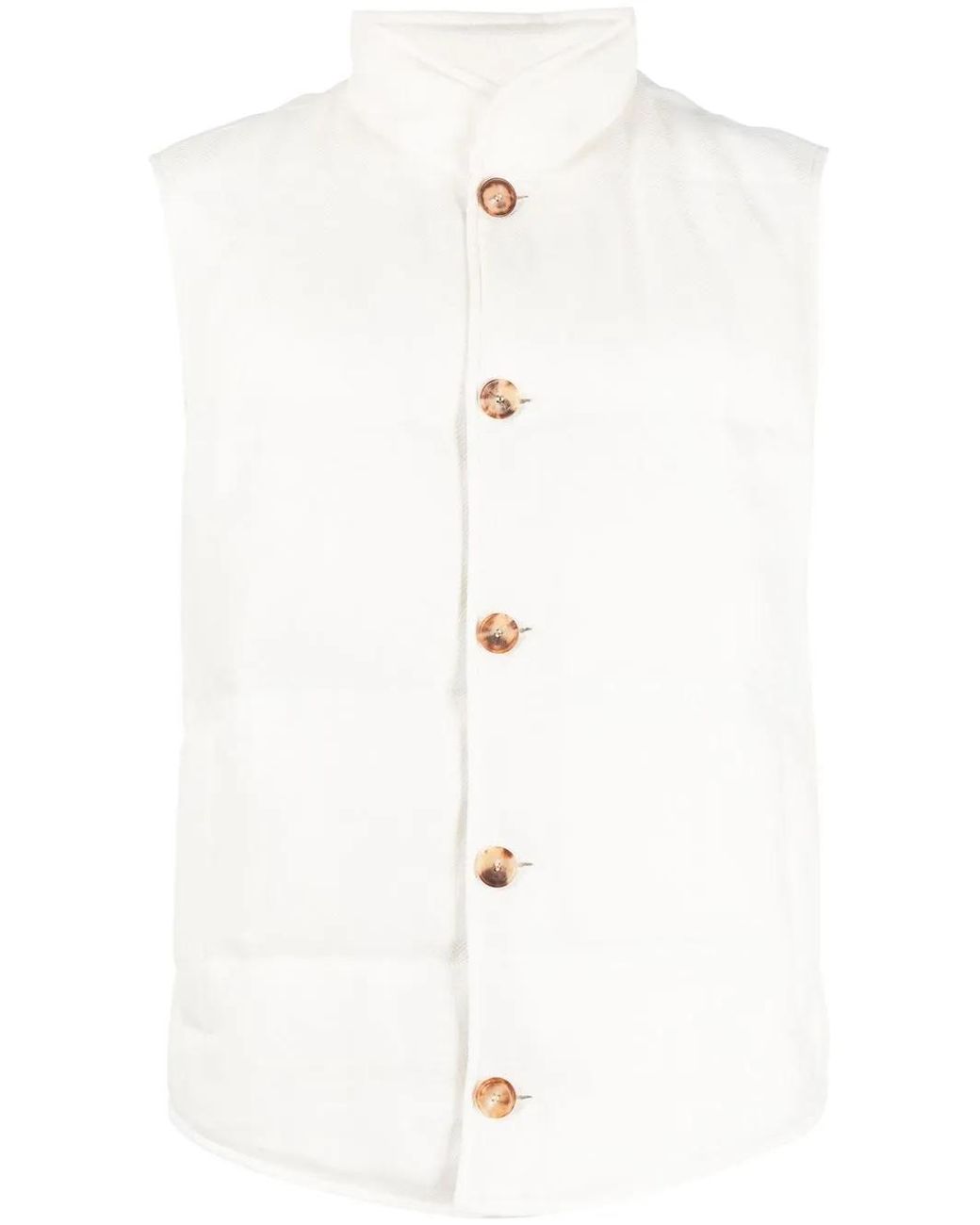 Brunello Cucinelli White Padded Down Gilet for men