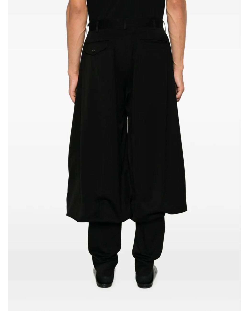 Comme des Garçons Black Layered Draped Trousers for men