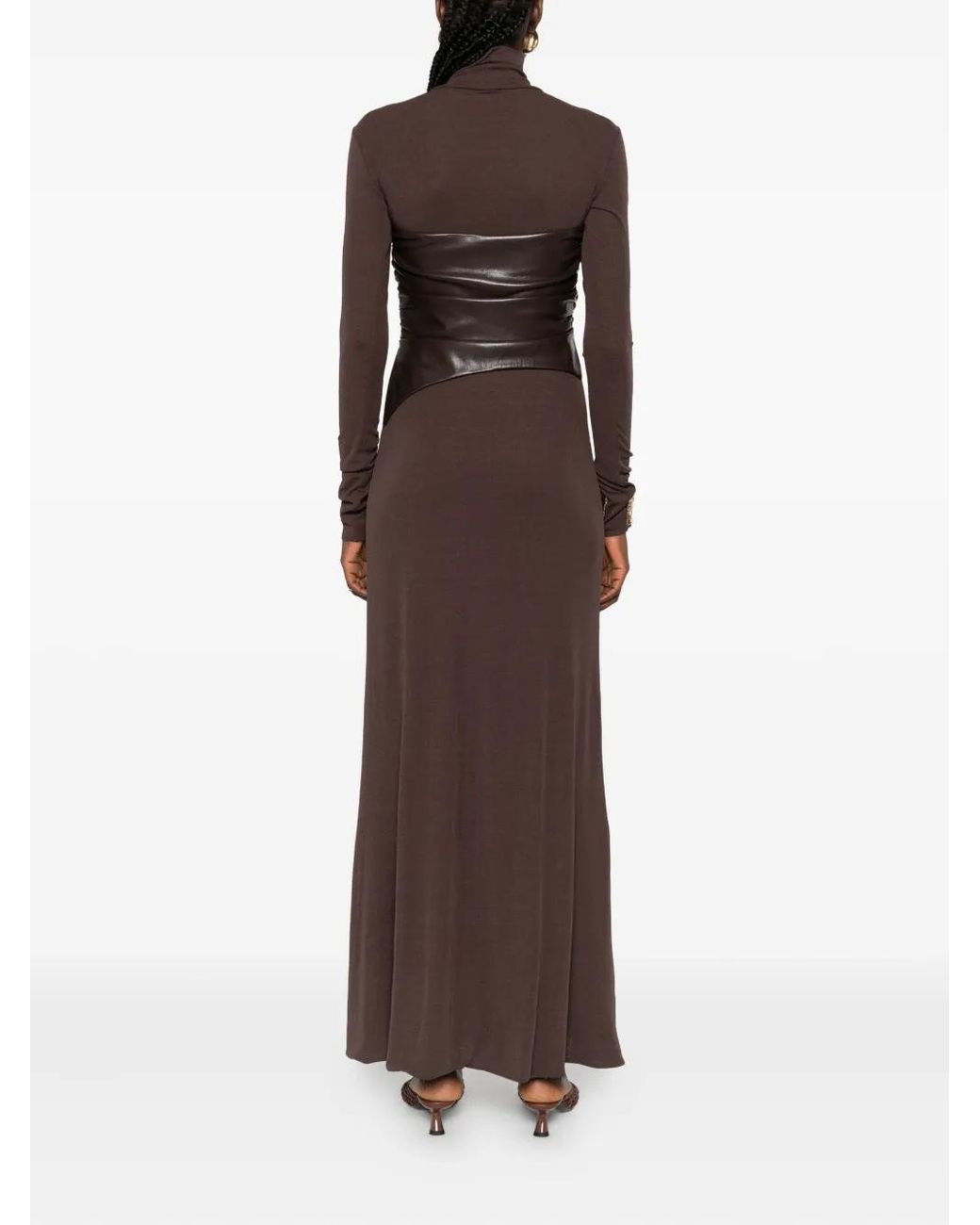 Nanushka Brown Turtleneck Maxi Dress